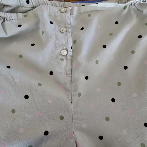 Talbots Medium Pale Green & Polka Dot Pajama Set - Picture 6 of 7